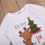 Baby Christmas Reindeer Romper | Long Sleeve Holiday Onesie-Aristo Baby