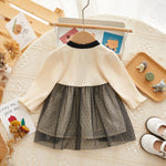 Elegant Long Sleeve Cotton A-Line Skirt Princess Dress - Aristo Baby
