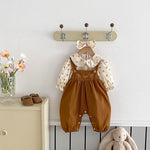 Baby Girl Embrodiered Romper - Overall & Floral Top Aristo Baby