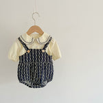 2-Piece Outfit Set – Strap Romper & Embroidered Cotton Top - Aristo Baby