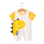 Baby boy dinosaur printed yellow romper