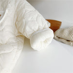 Baby Warm Thick Long Sleeve White Romper - Aristo Baby