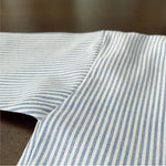 Blue Striped Boys Button-Down Shirt with Dog Patch