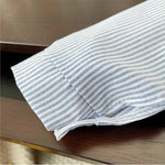 Blue Striped Boys Button-Down Shirt with Dog Patch