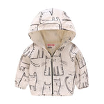Hooded and Cat Printed Windbreaker β Waterproof Coat - Aristo Baby