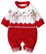 Christmas Baby Romper | Warm Winter Reindeer Jumpsuit-Aristo Baby