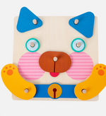 Wooden animal puzzle blocks with creative face changing design