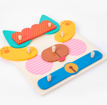 Wooden animal puzzle blocks with creative face changing design