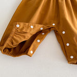 Baby Girl Brown Embrodiered Overall | Mix & Match-Aristo Baby