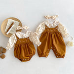 Embrodiered Romper - Overall & Floral Top | Mix & Match-Aristo Baby