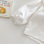 baby girls Floral embroidered shirt white