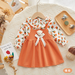 Orange Flower & Bear Dress - 2 Piece Style - Aristo Baby