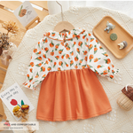 Orange Flower & Bear Dress - 2 Piece Style - Aristo Baby