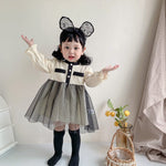 Elegant Long Sleeve Cotton A-Line Skirt Princess Dress-Aristo Baby