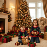 Kids Santa & Tree Christmas Sweater - Aristo Baby