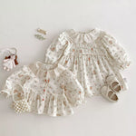 Korean Style Floral Dress & Shirt | Cotton Princess Outfit - Aristo Baby