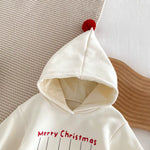 Merry Christmas Hooded Baby Romper - Holiday Jumpsuit-Aristo Baby