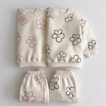 2-Piece Flower Printed Cotton Outfit | Autumn & Spring - Aristo Baby
