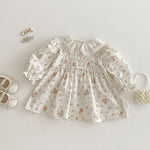 Korean Style Floral Dress & Shirt | Cotton Princess Outfit - Aristo Baby