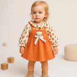 Orange Flower & Bear Dress - 2 Piece Style - Aristo Baby