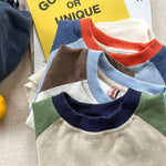 Oversized Color Block Raglan Retro Shirt