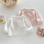 baby girls Floral embroidered shirt pink and white