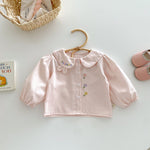 baby girls Floral embroidered shirt pink