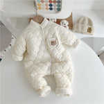 Baby Warm Thick Long Sleeve White Romper for Autumn & Winter - Aristo Baby
