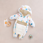 Plush Snowsuit | Thick & Hooded Romper and Matching Booties-Aristo Baby