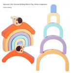 Wooden Rainbow Snail Tractor – Color Learning Pull Toy - Aristo Baby