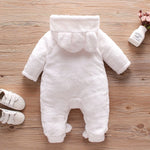 Winter Bunny Snowsuit | Hooded Warm Fleece Romper-Aristo Baby