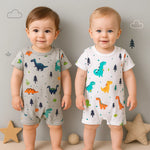 baby boy dinosaur printed rompers