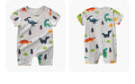 baby boy gray dinosaur printed romper