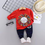 baby boy lion outfit set red