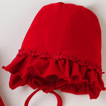 baby girl 2-Piece Set - Romper with Floral Collar and Hat