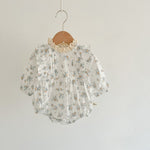 Autumn Outfit Floral Romper - Lace Dress Top - Aristo Baby