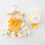 Summer Cotton Princess Dress for Baby Girls yellow