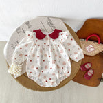 Bunny and Floral Romper with Red Collar - Aristo Baby