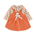 baby girl bear dress orange flower