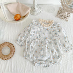 Autumn Outfit Floral Romper - Lace Dress Top - Aristo Baby