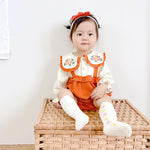 girls orange romper for autumn
