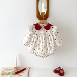 Bunny and Floral Romper with Red Collar - Aristo Baby