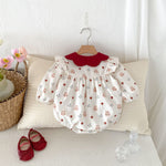 Bunny and Floral Romper with Red Collar - Aristo Baby