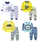 Boys cotton pajama set with cute cartoon prints
