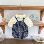 2-Piece Outfit Set – Strap Romper & Embroidered Cotton Top - Aristo Baby