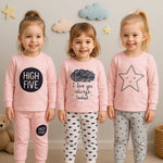 Girl Pink Cotton Pajamas Set