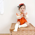 girls orange romper for autumn