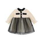 Elegant Long Sleeve Cotton A-Line Skirt Princess Dress-Aristo Baby