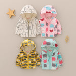 Hooded and Cat Printed Windbreaker β Waterproof Coat - Aristo Baby