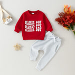 2-Piece Outfit Set – Mama's Boy Pullover & Cotton Pants - Aristo Baby